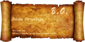 Bede Orsolya névjegykártya